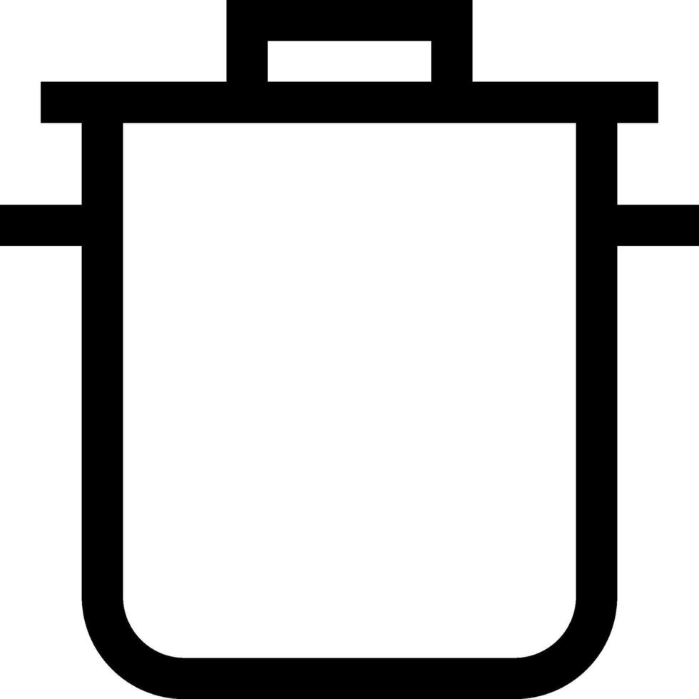 A black and white icon of a pot vector