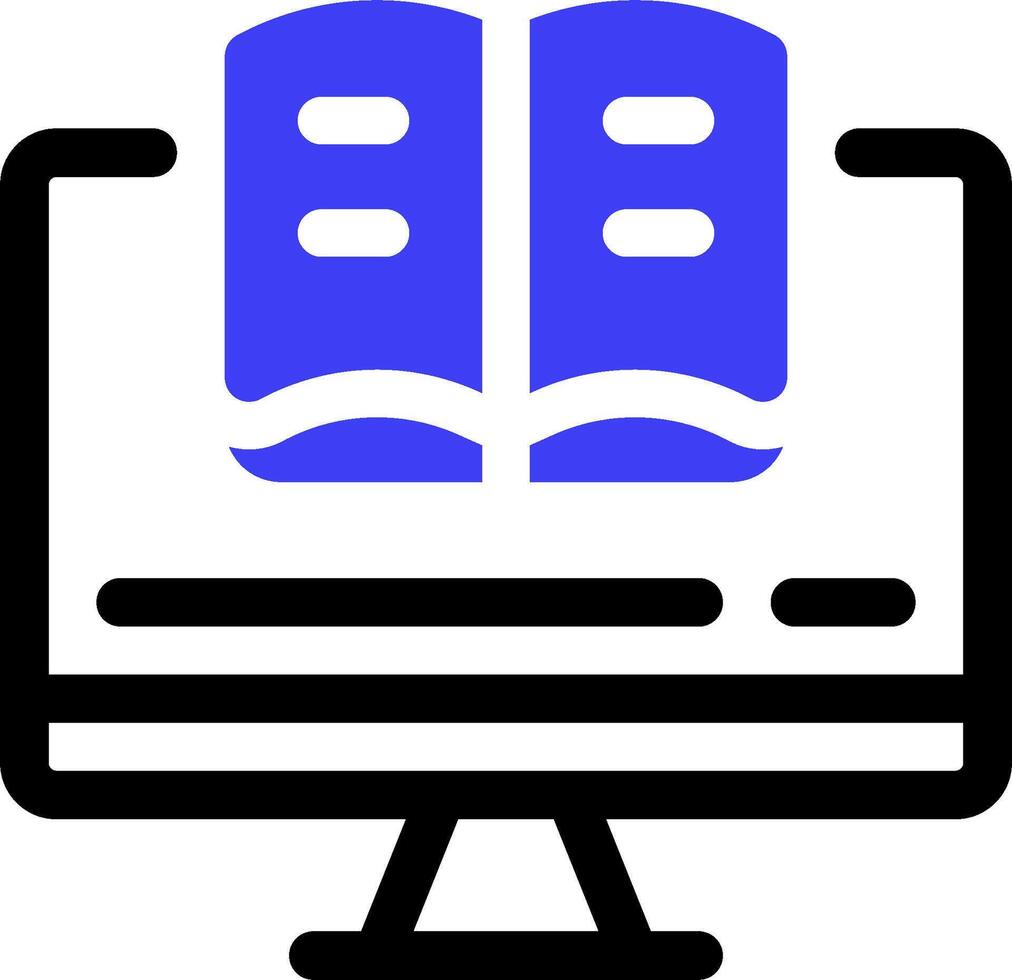 A computer monitor with an open book on it vector