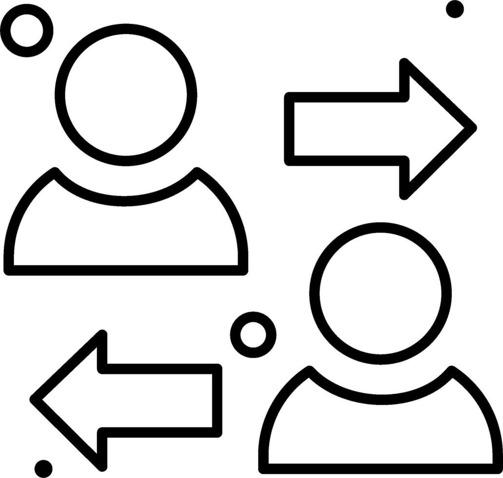 People with arrows pointing to each other vector