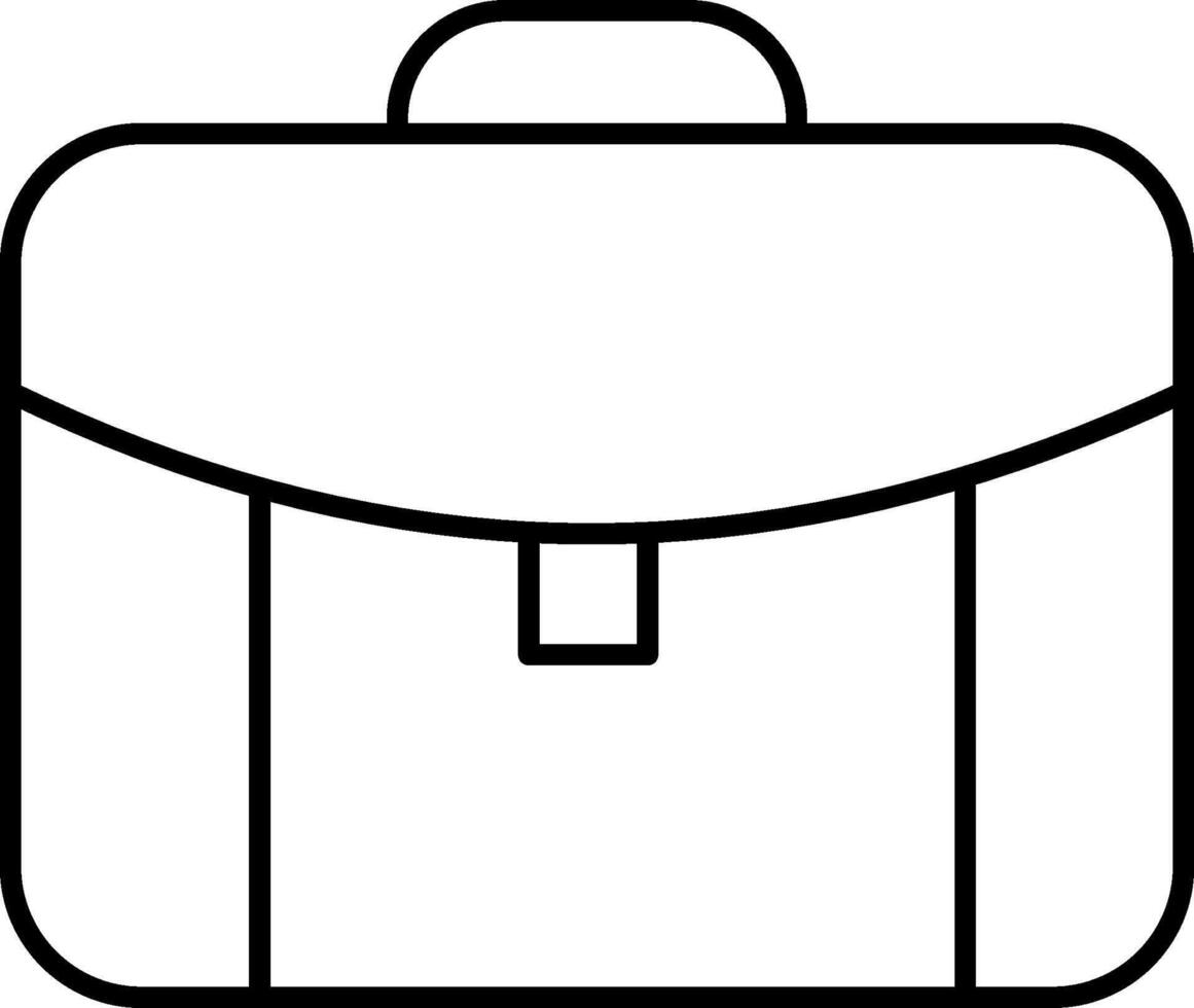 A black and white outline of a briefcase vector