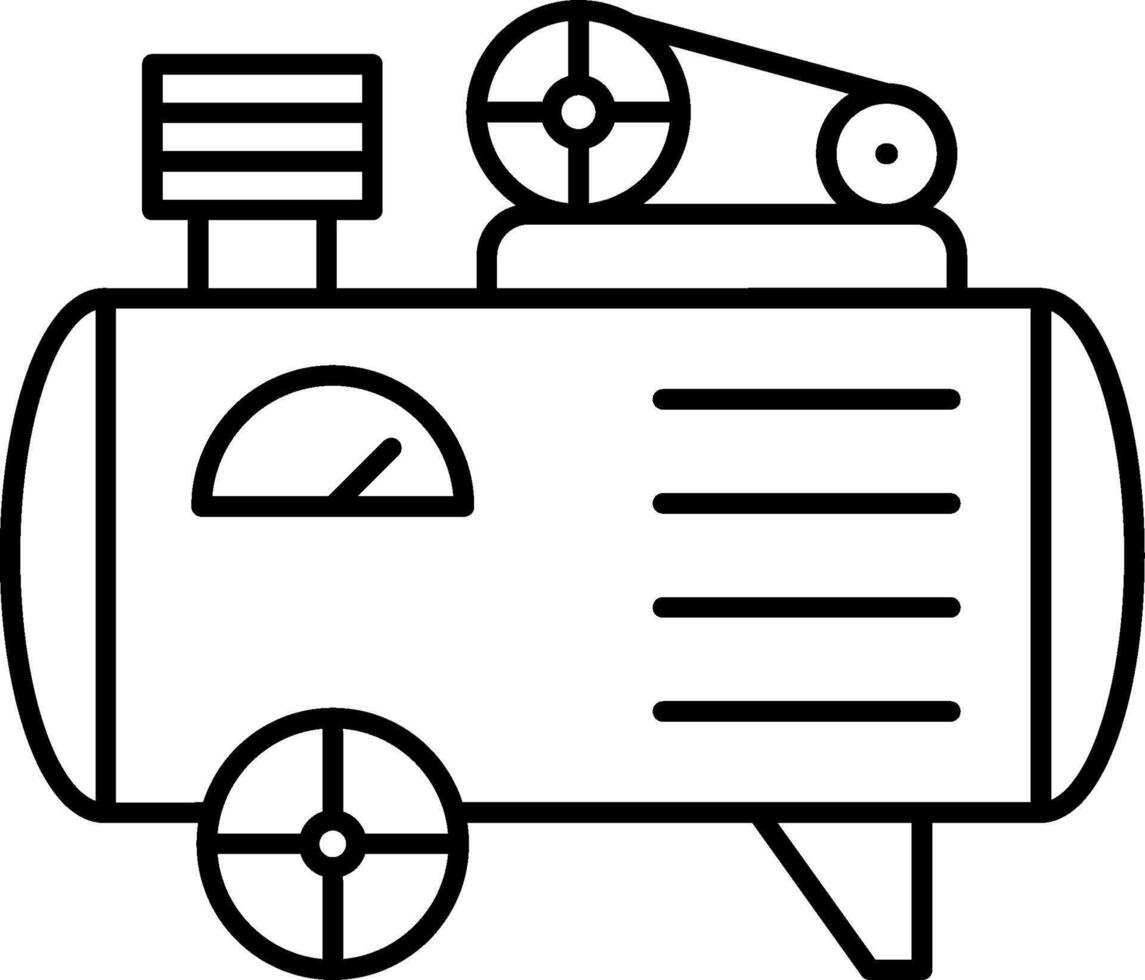 A black and white drawing of a gas compressor vector