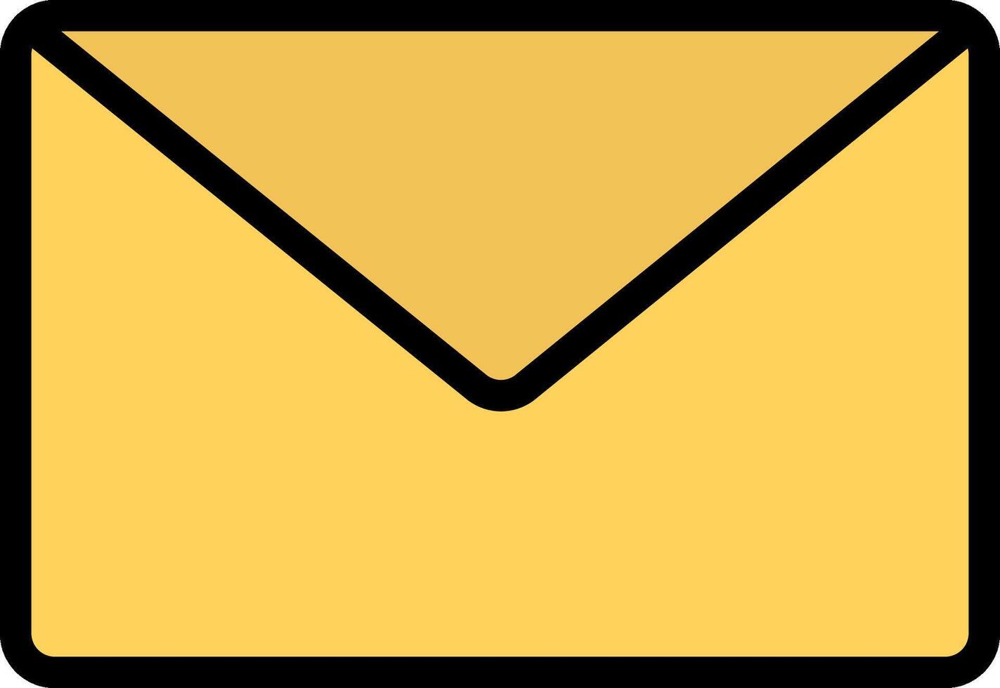 An envelope icon with a yellow envelope vector