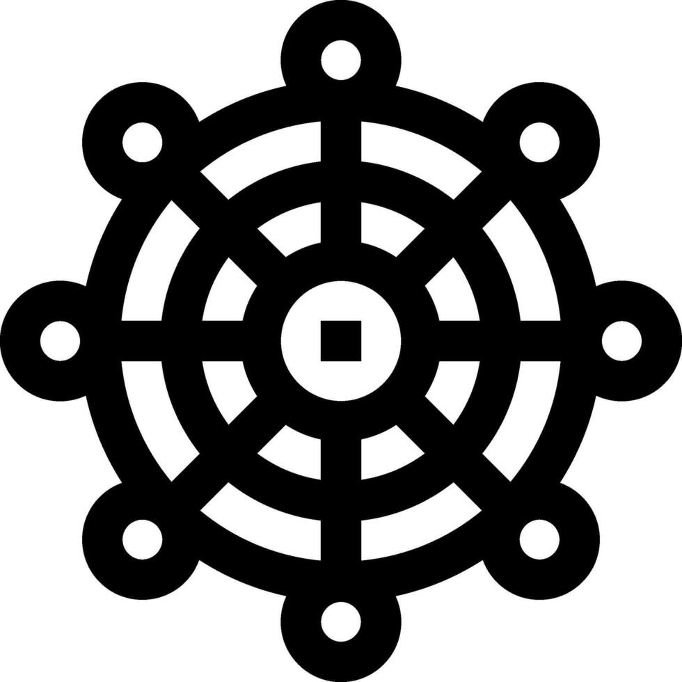 A black and white logo of a circular design vector