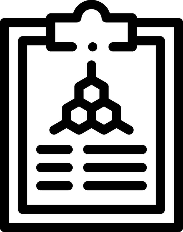 A black and white icon of a clipboard with a paper on top vector