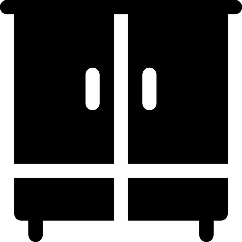 A black and white silhouette of a cabinet vector