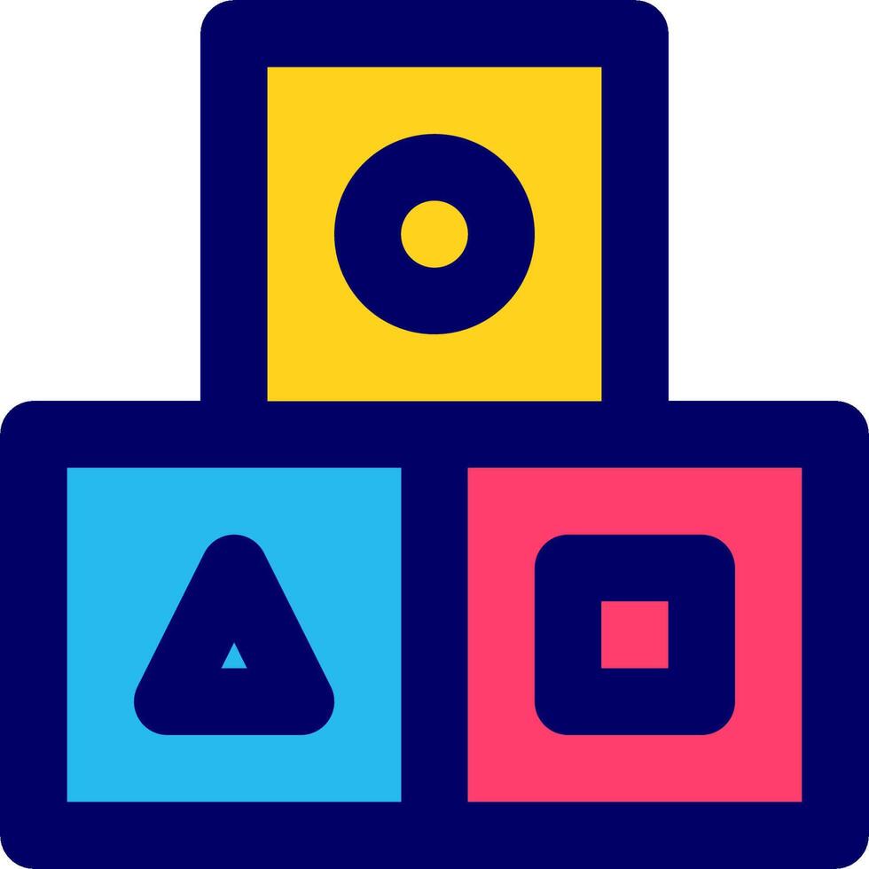 A colorful logo with a block with a number on it vector