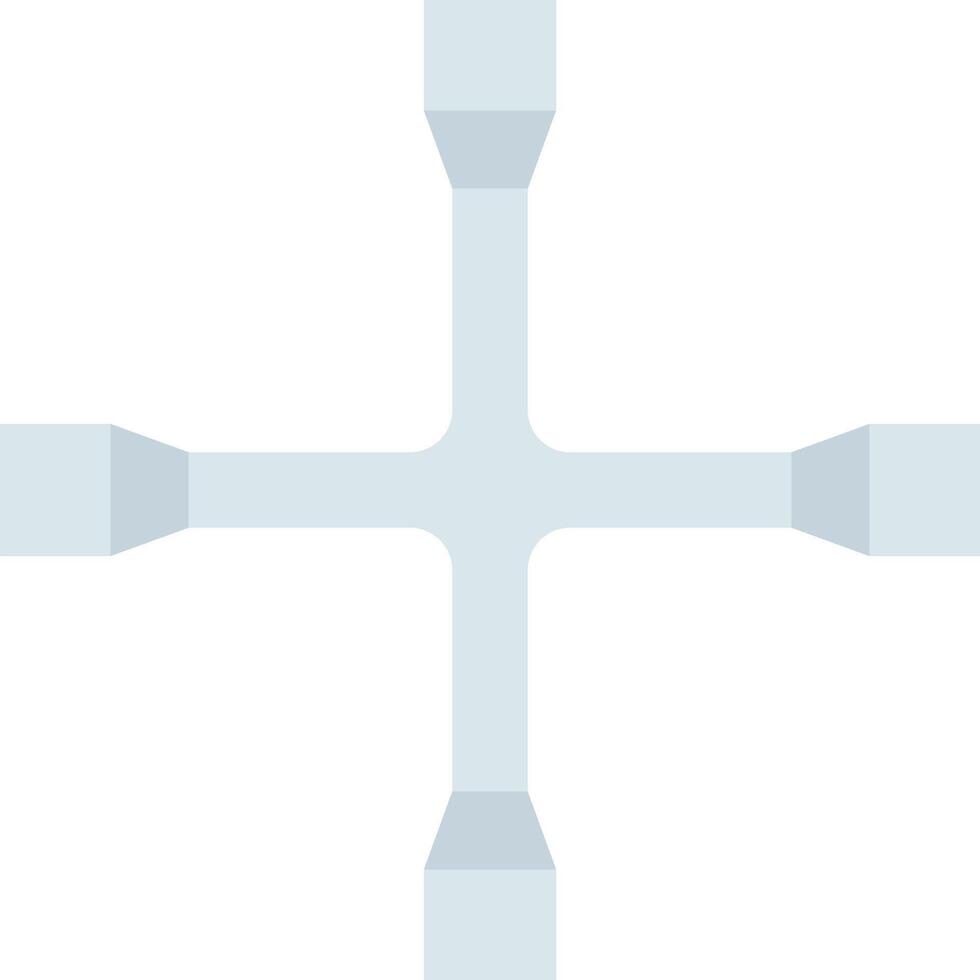 A cross with four lines on it vector