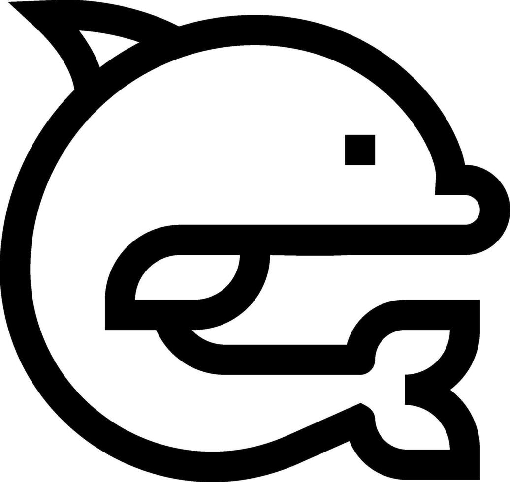 A dolphin logo with a black outline vector