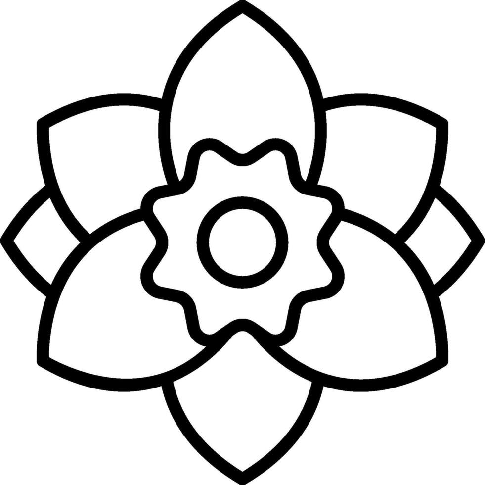 A flower with a central petal and a central stem vector
