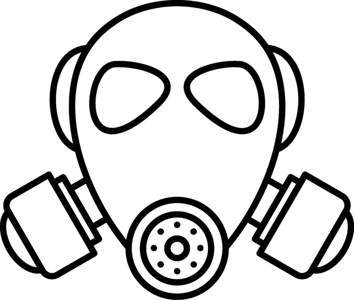 Gas mask coloring pages vector