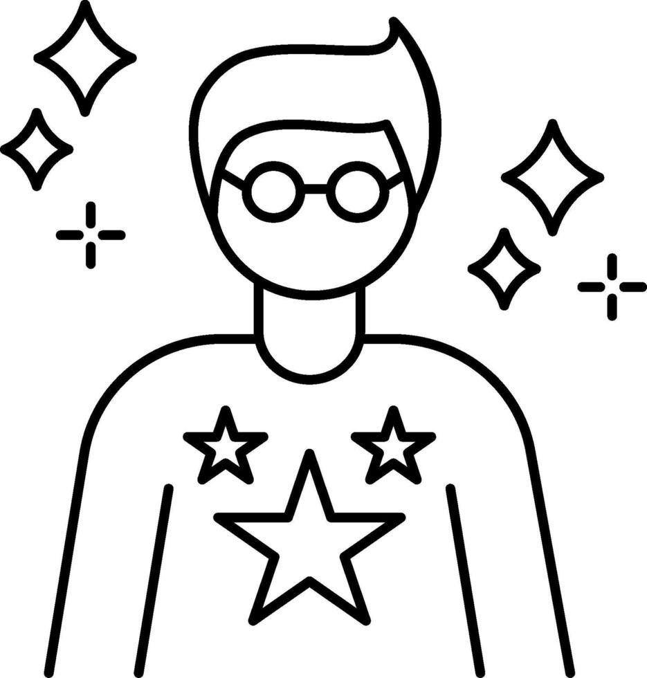 A man with glasses and stars on his shirt vector