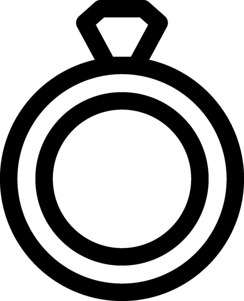 A black and white ring icon vector