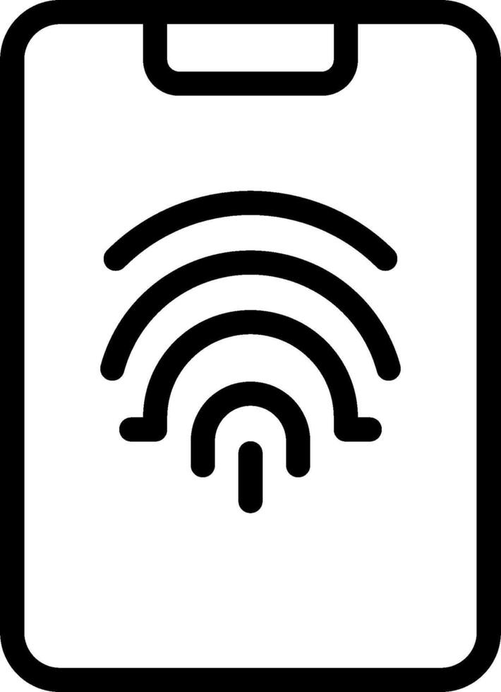 A black and white icon of a wifi signal vector