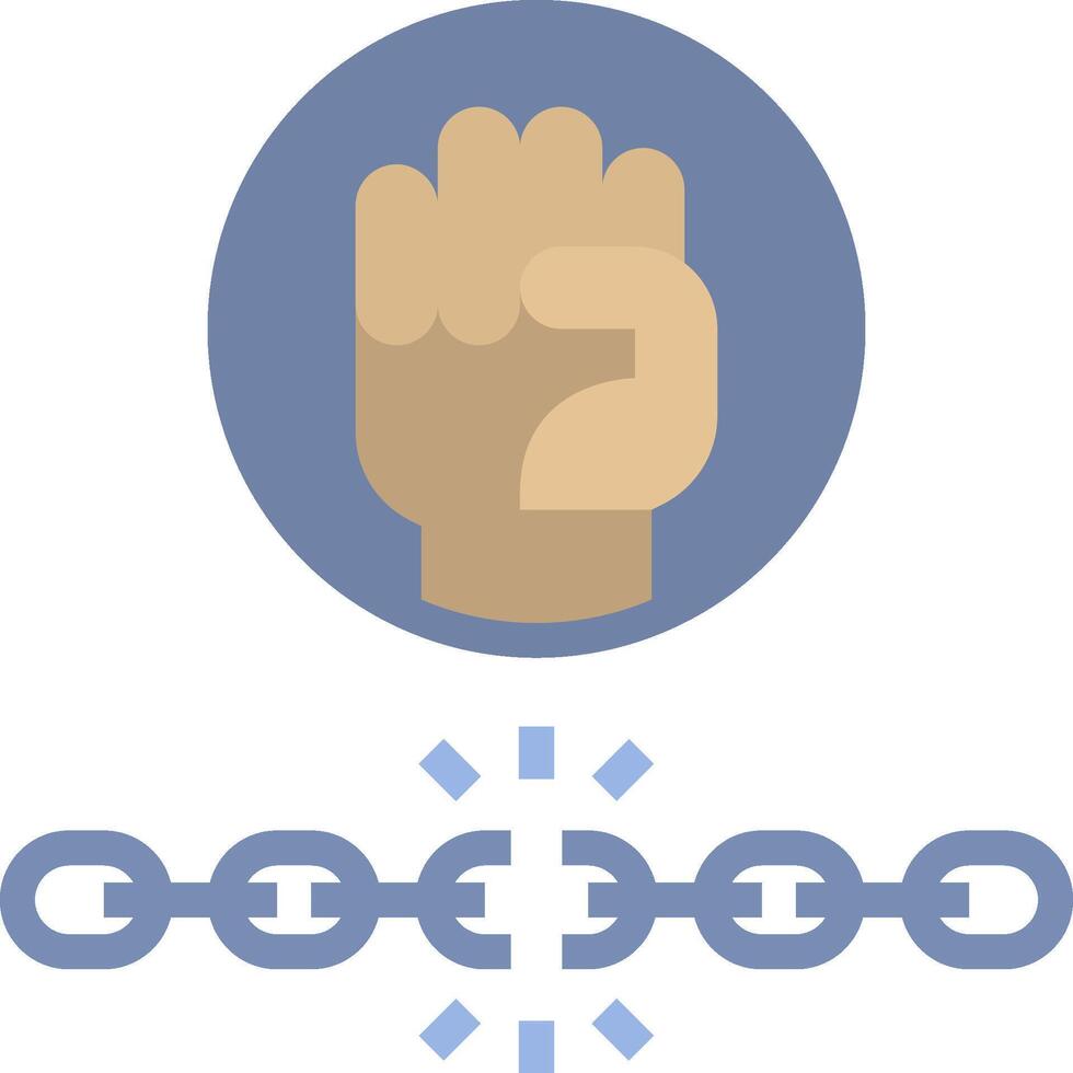 A fist with a chain around it vector