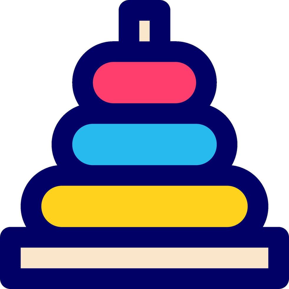 A colorful stack of toys on a white background vector