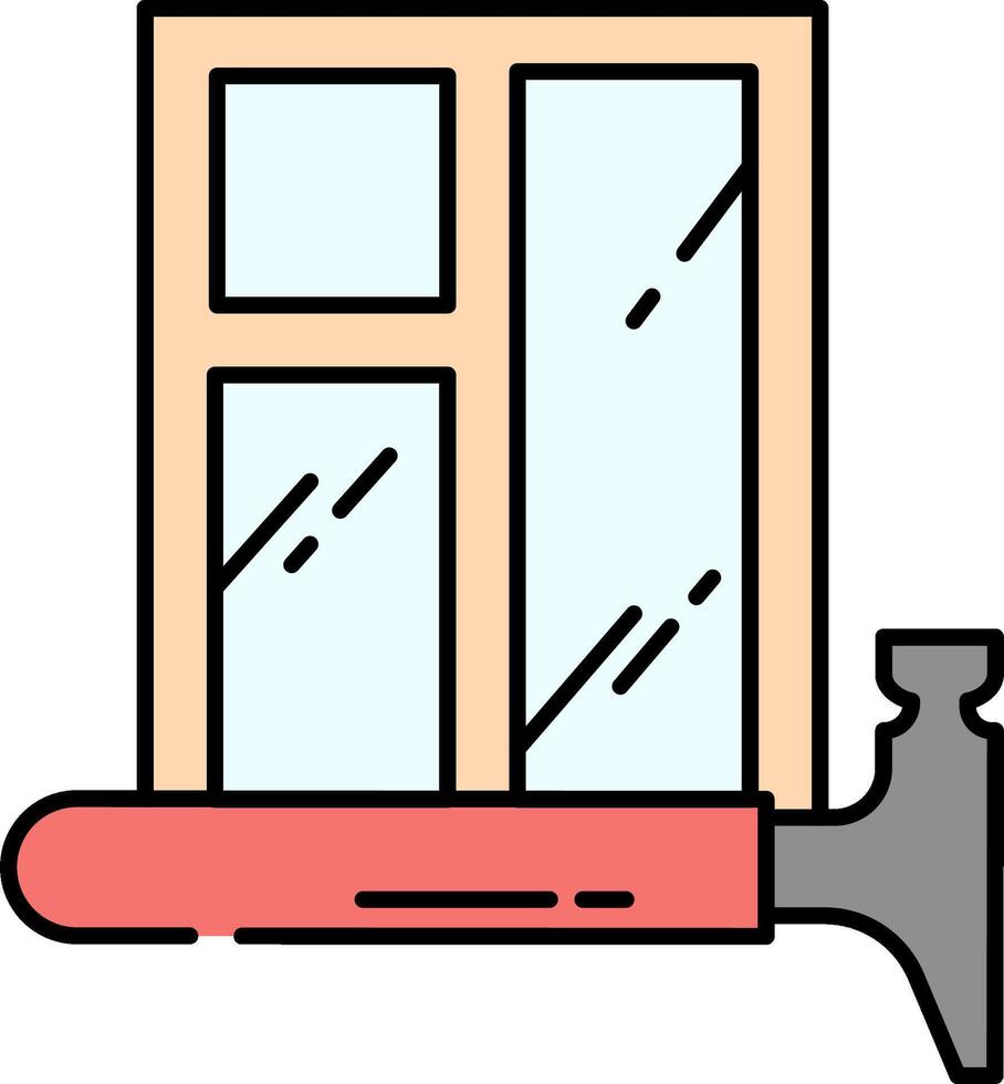 A hammer and window in a flat design vector