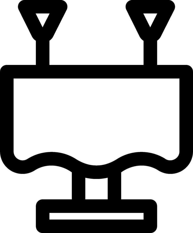 A black and white icon of a computer vector