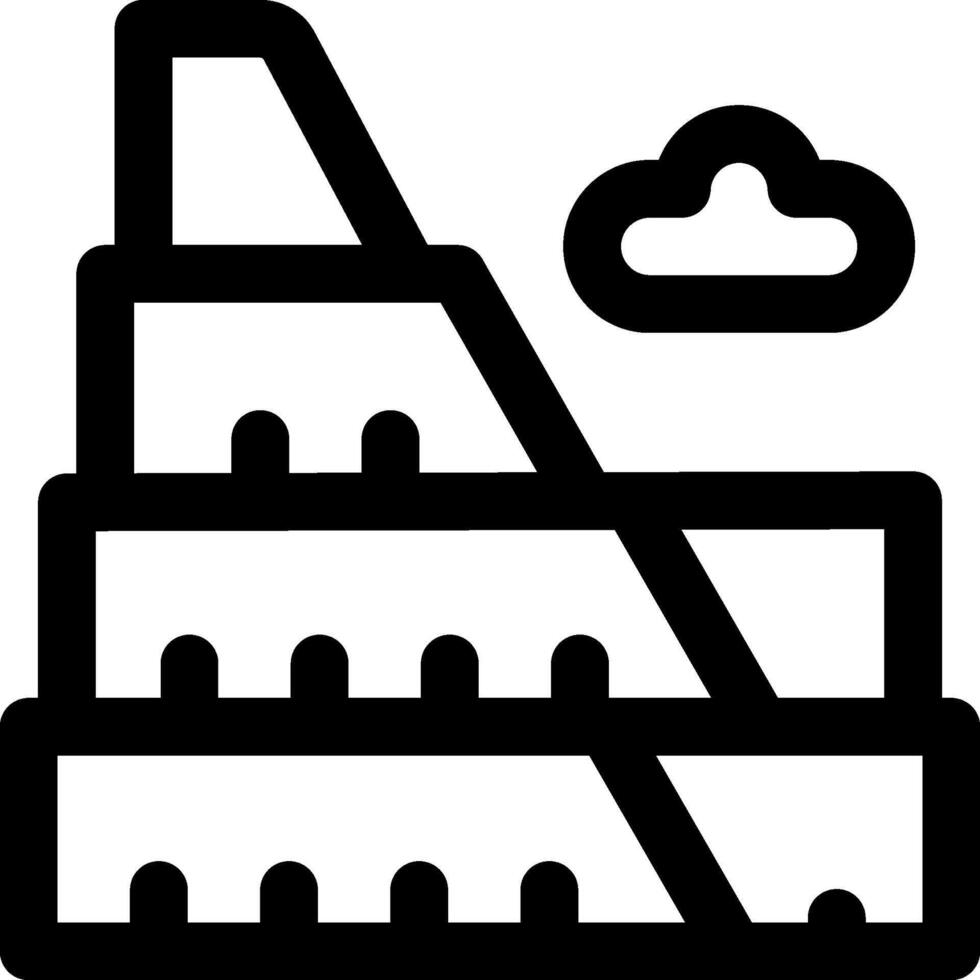 A black and white icon of a pyramid vector