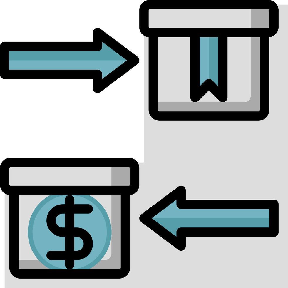 A box with a dollar sign and an arrow pointing to it vector