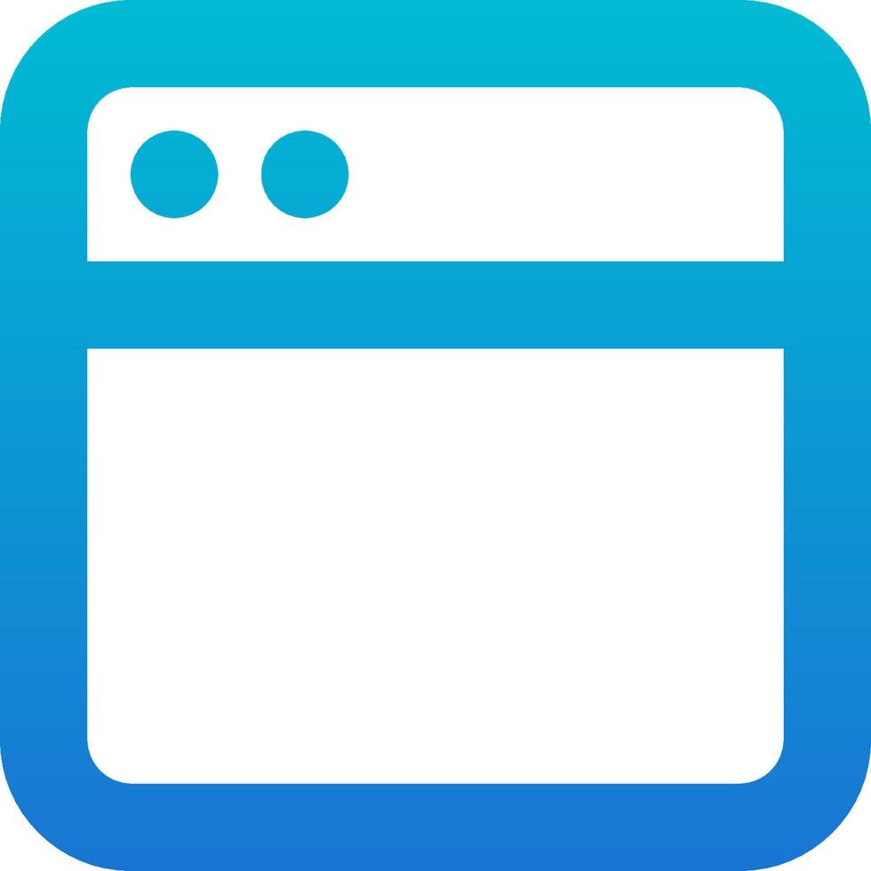 A blue and white icon with a square window vector