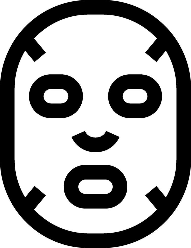 A black and white image of a mask vector