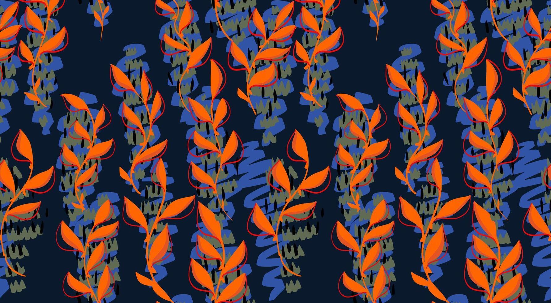 Unique abstract organic botanicals shapes seamless pattern. colorful background. Hand drawn florals forms and shape print. Collage contemporary ornament. vector