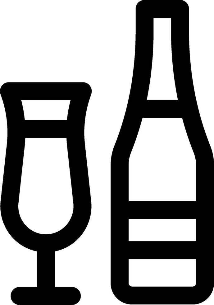 A bottle and glass of wine on a white background vector
