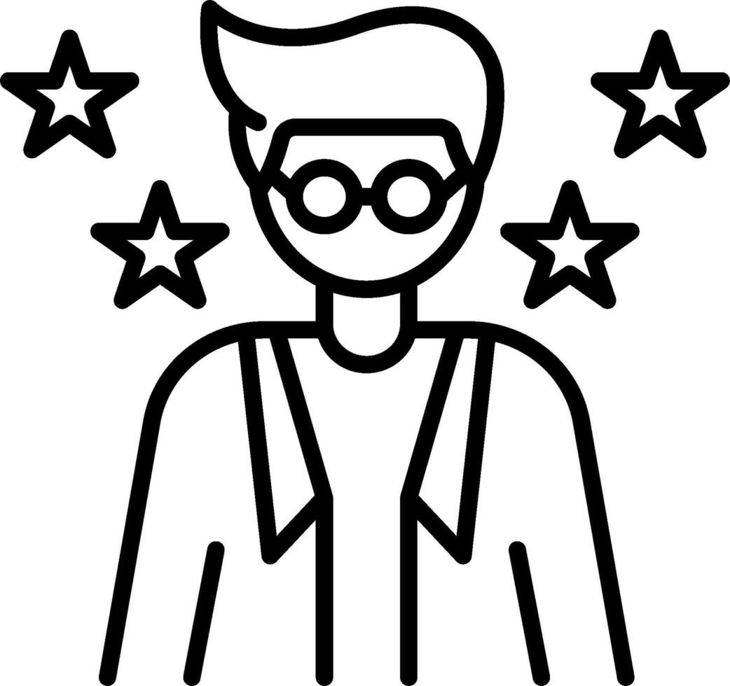 A man with glasses and stars on his head vector