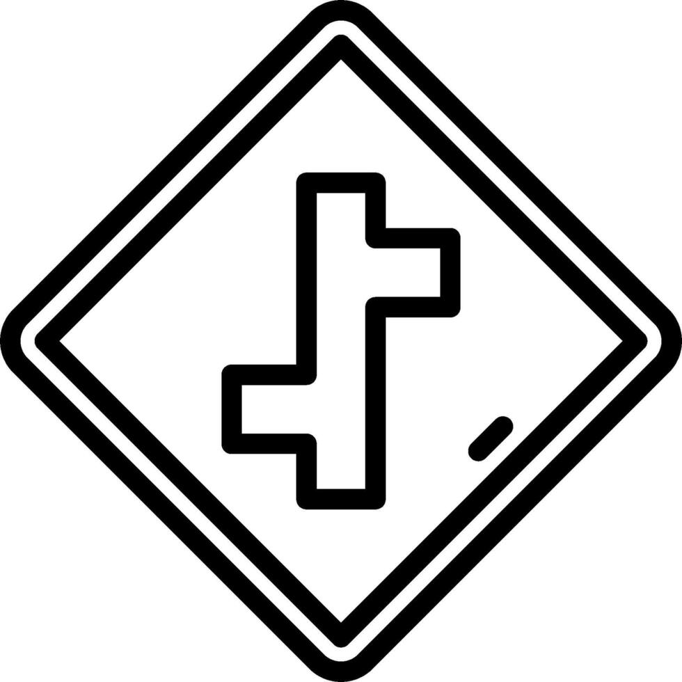 A black and white sign with a cross on it vector