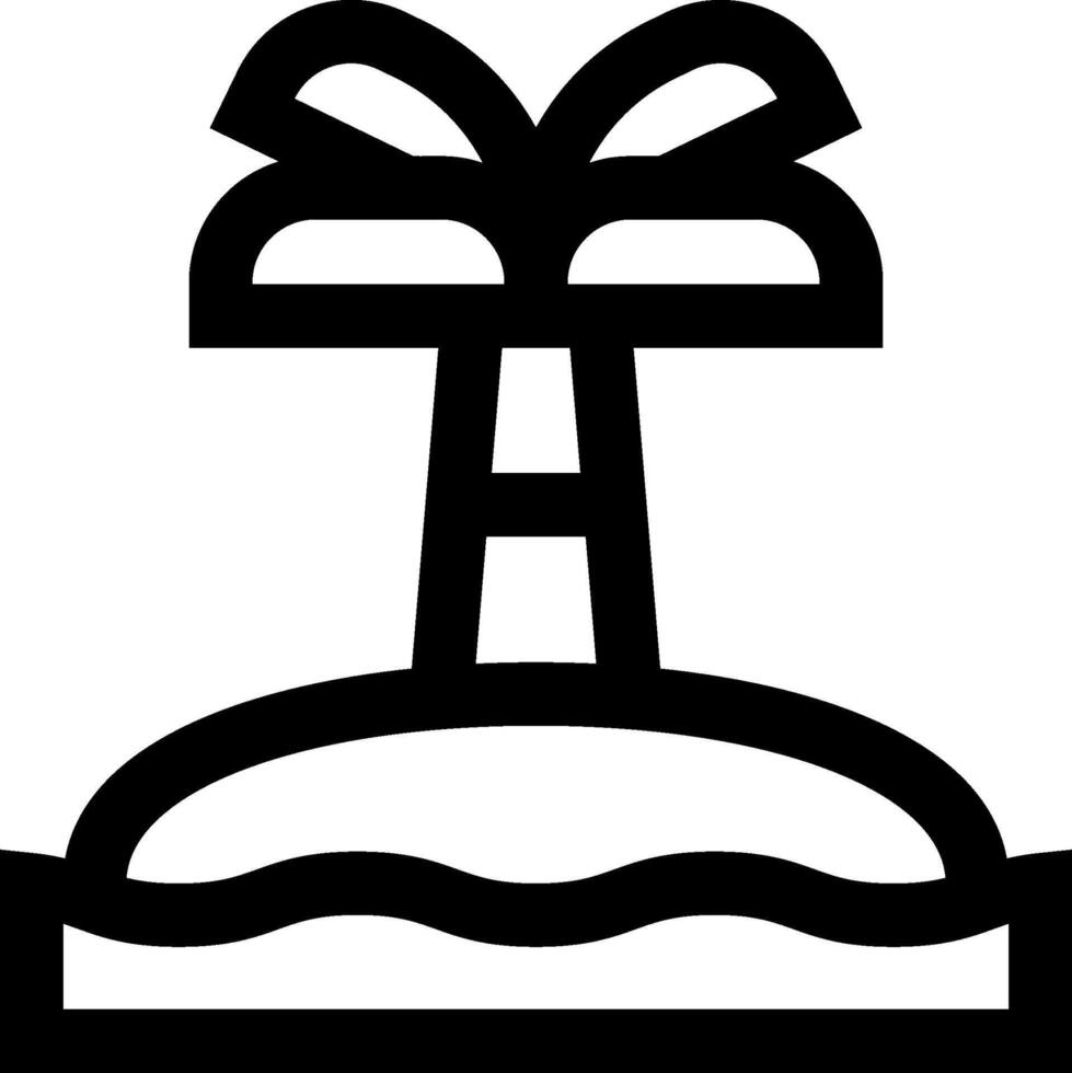 A black and white icon of a palm tree vector