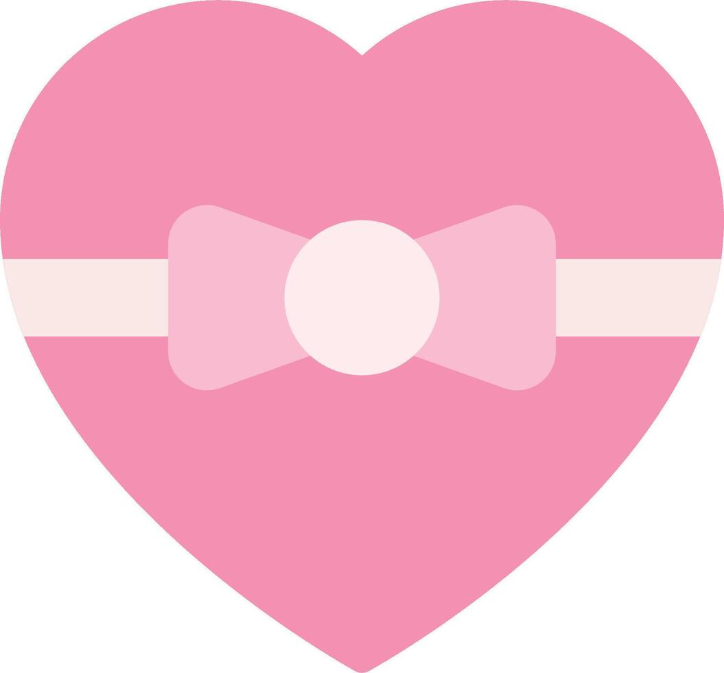 A pink heart with a bow on it vector