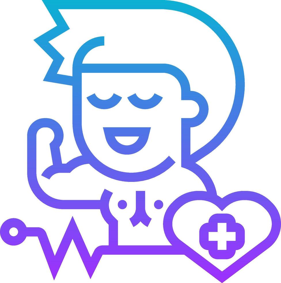 A man with a heart and a medical device vector