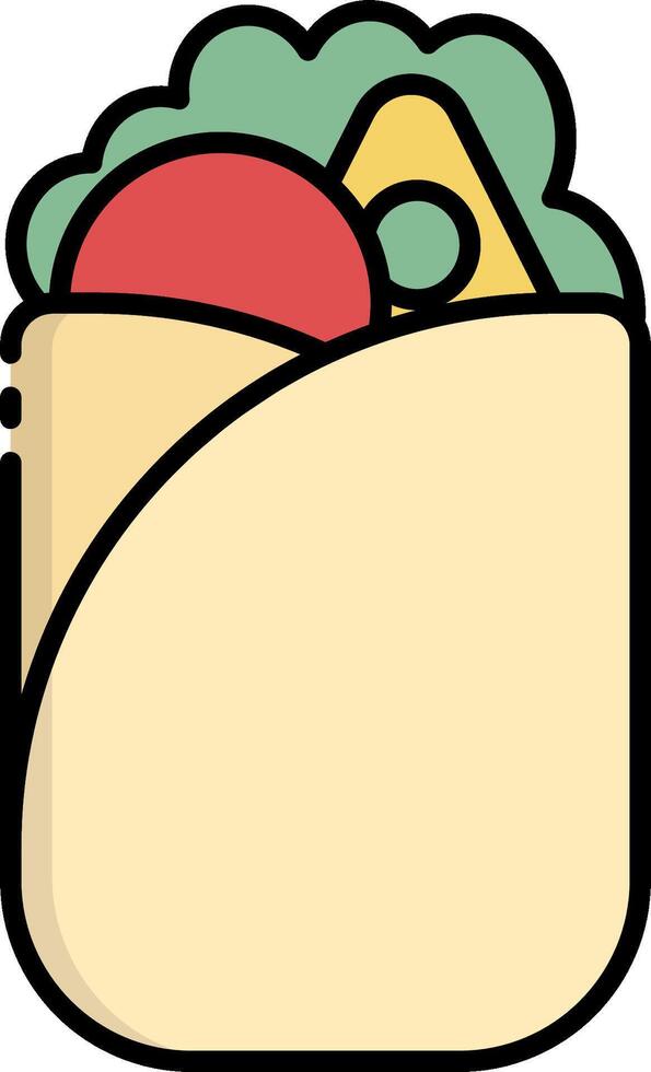 A taco in a bag with vegetables and cheese vector