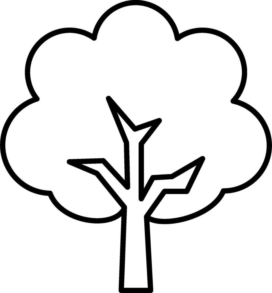 A tree with leaves and branches coloring page vector