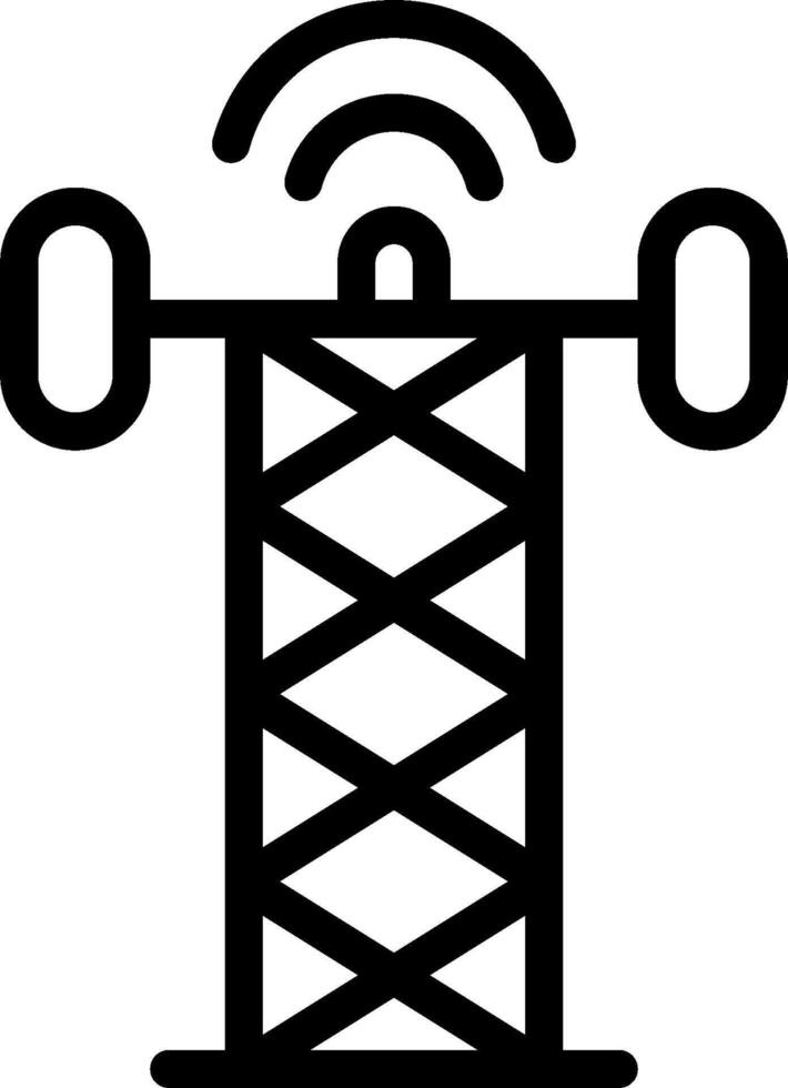 A tower with a wireless signal icon vector