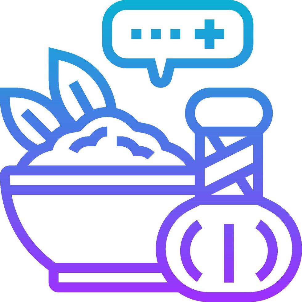 A bowl of rice with a speech bubble and a spoon vector