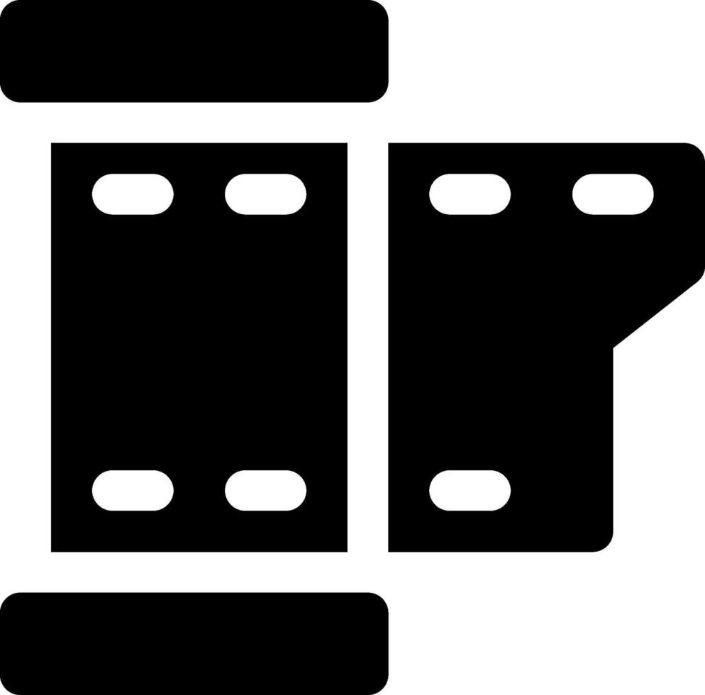 A black and white film strip icon vector