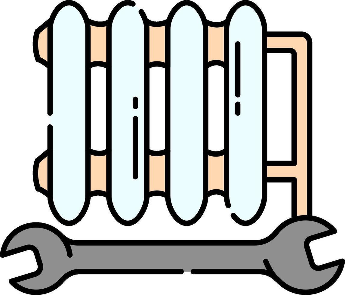A wren and a radiator icon vector