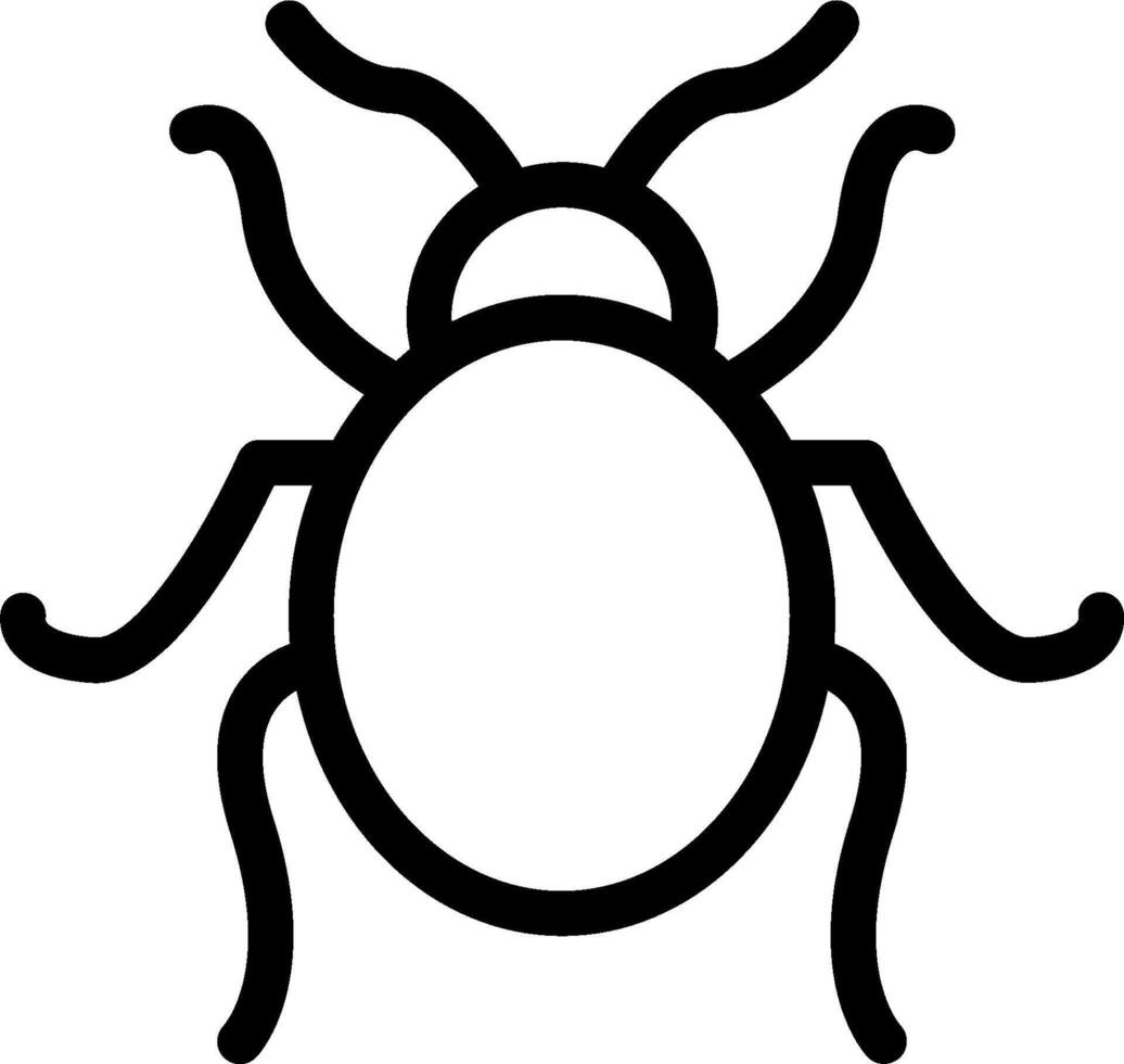 A black and white bug icon on a white background vector