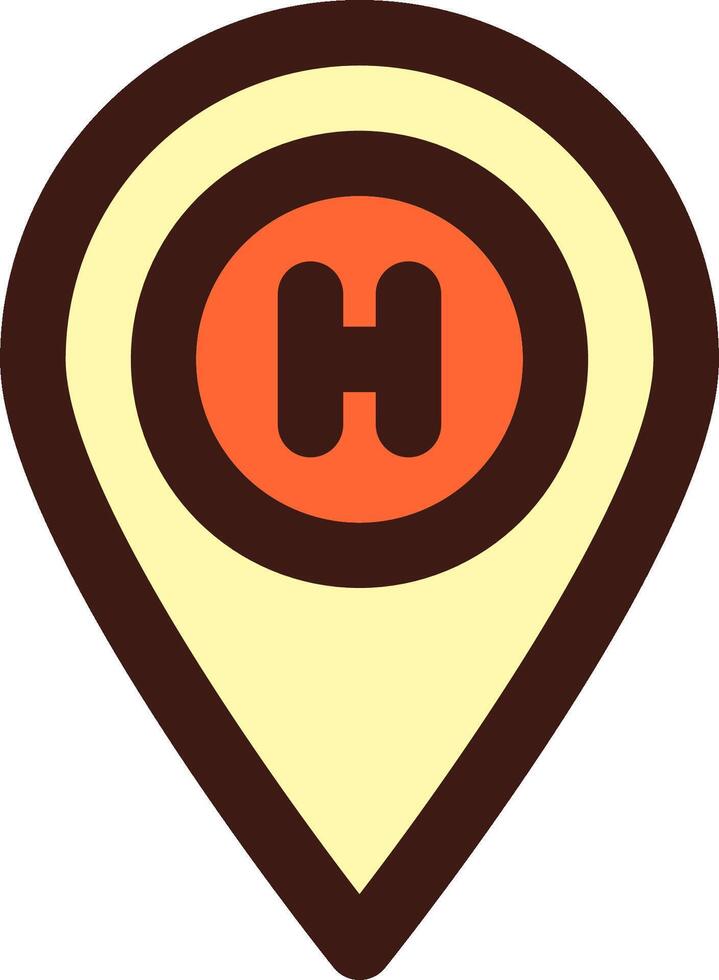 A map marker with the letter h in it vector