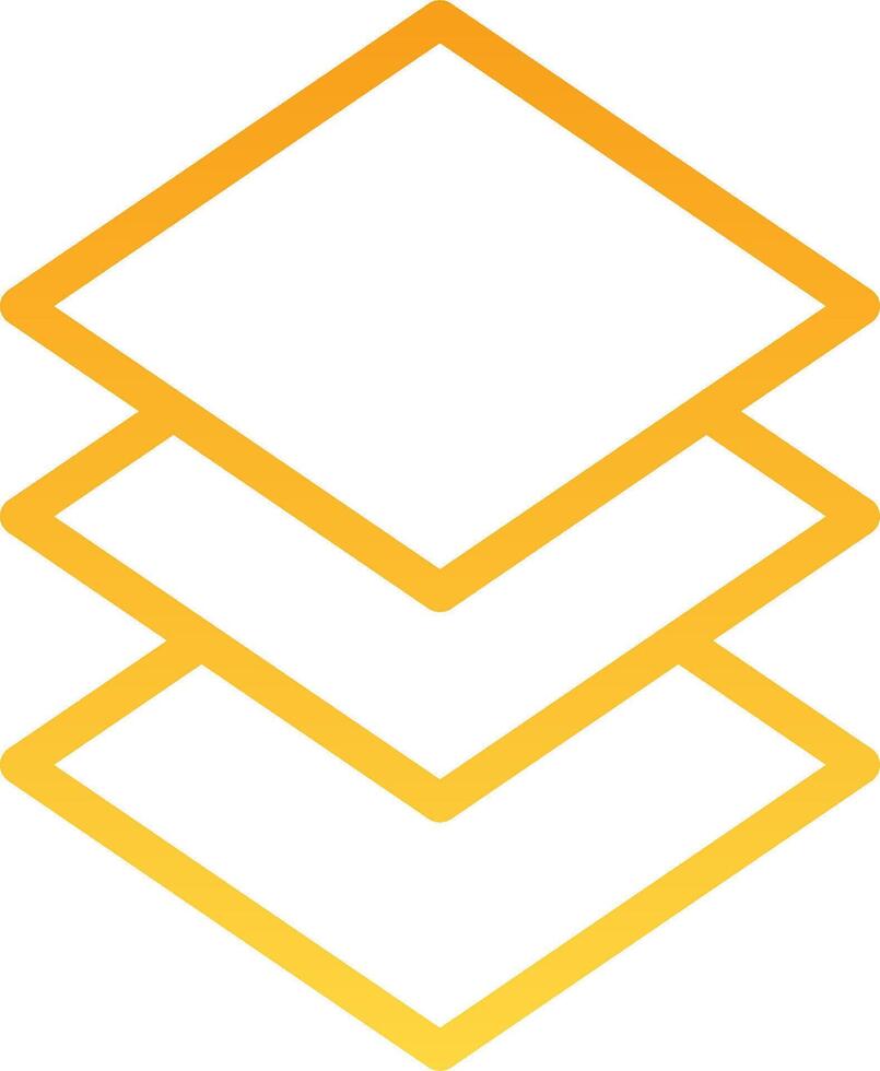 A yellow and white logo with three stacked squares vector
