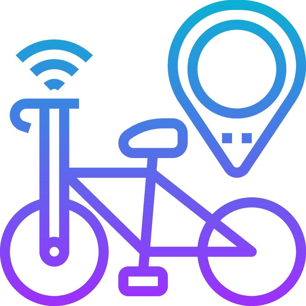 A bike with a wifi and a map pin vector