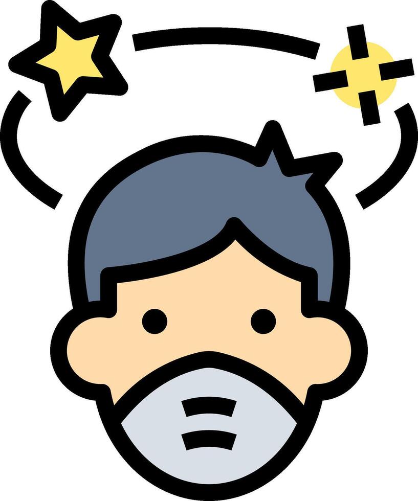 A man wearing a mask and stars above his head vector