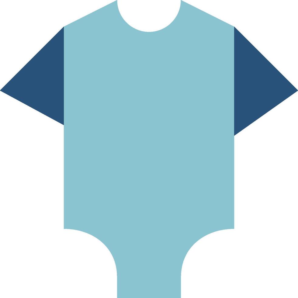A blue and white bodysuit with a blue and white stripe vector