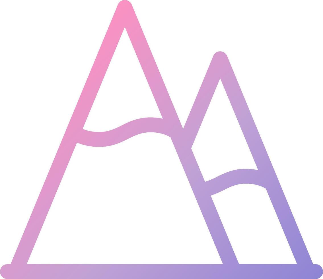 A mountain logo with purple and pink colors vector