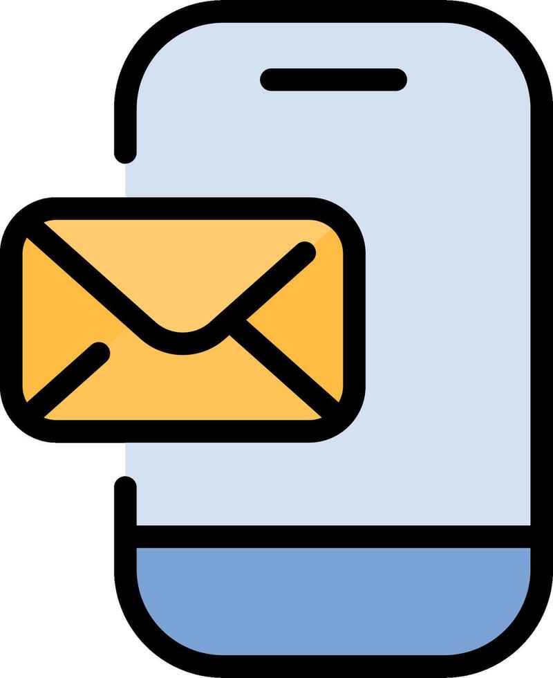 Mobile phone with email icon vector