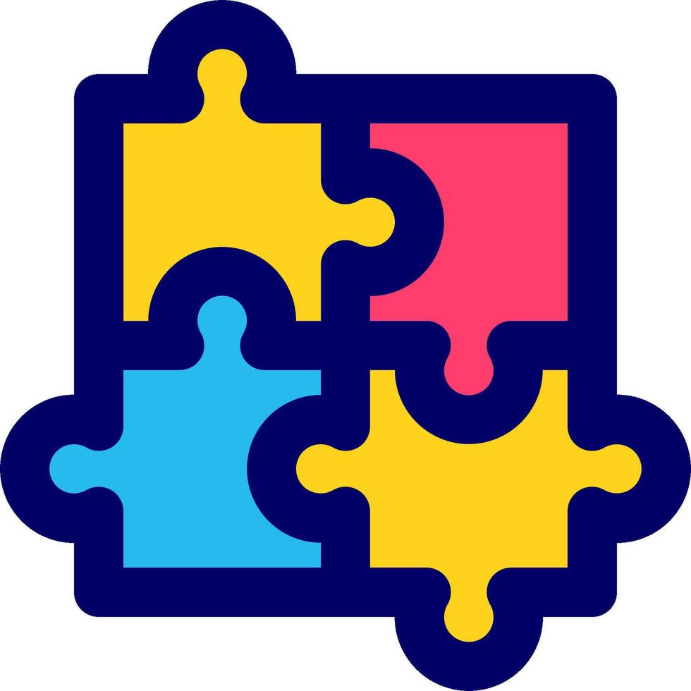A colorful puzzle piece with four pieces vector