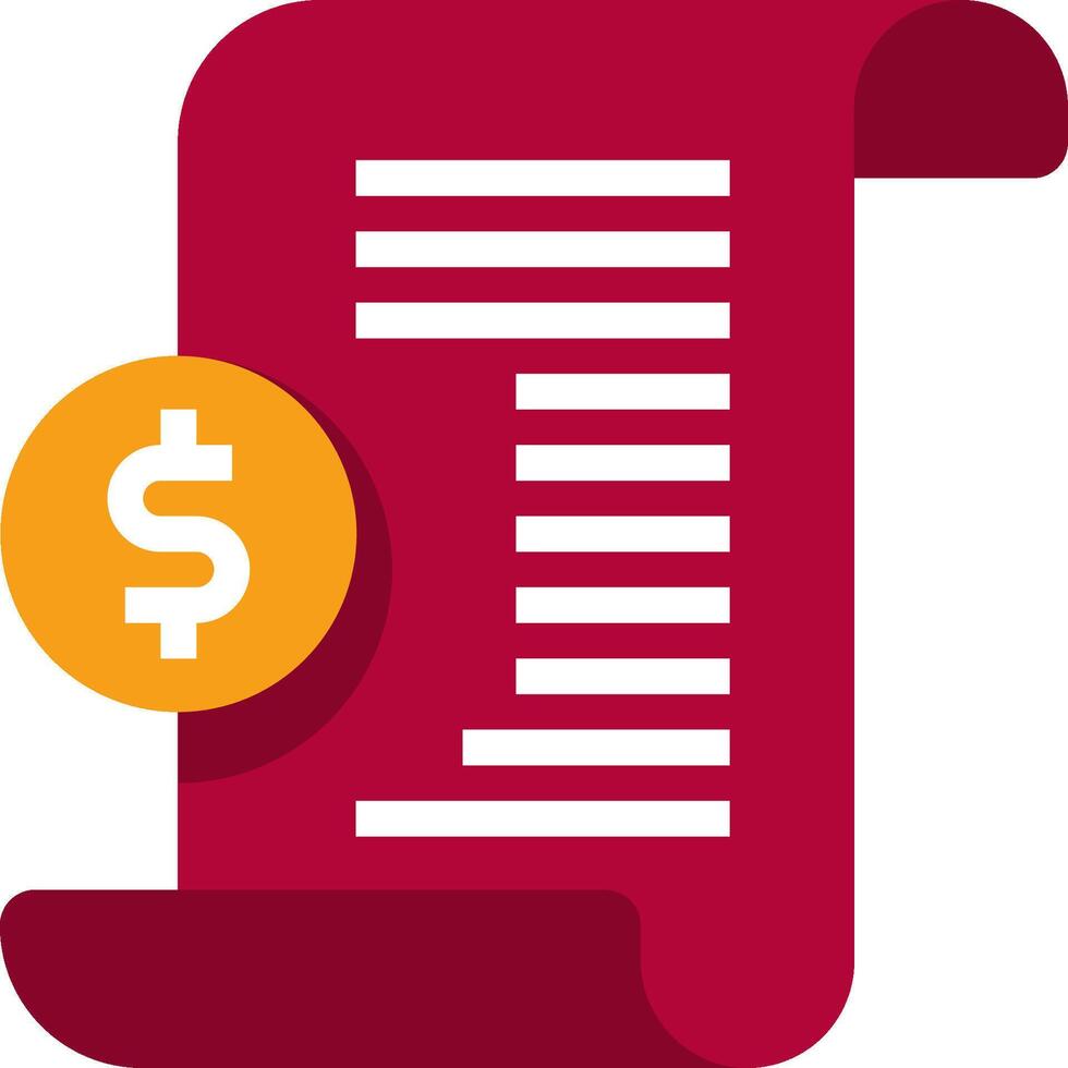 A dollar sign icon with a scroll and a dollar sign vector