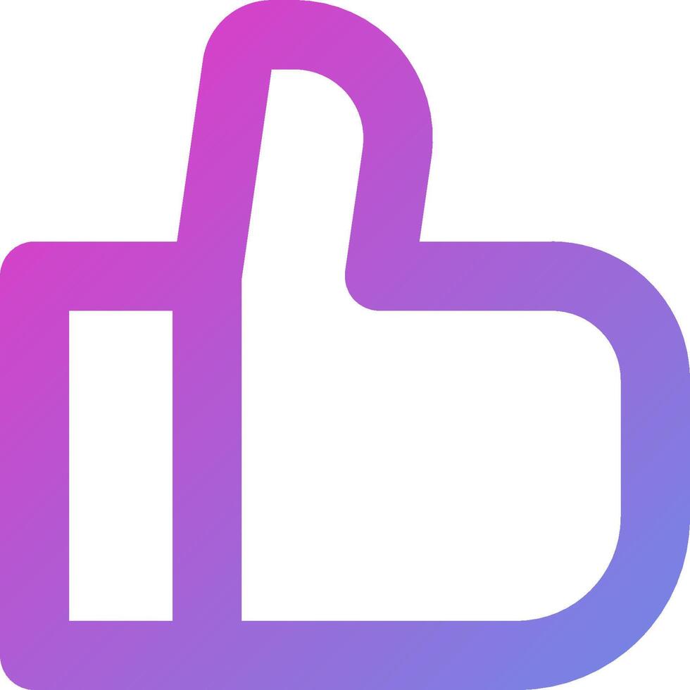 A purple and pink thumbs up icon vector