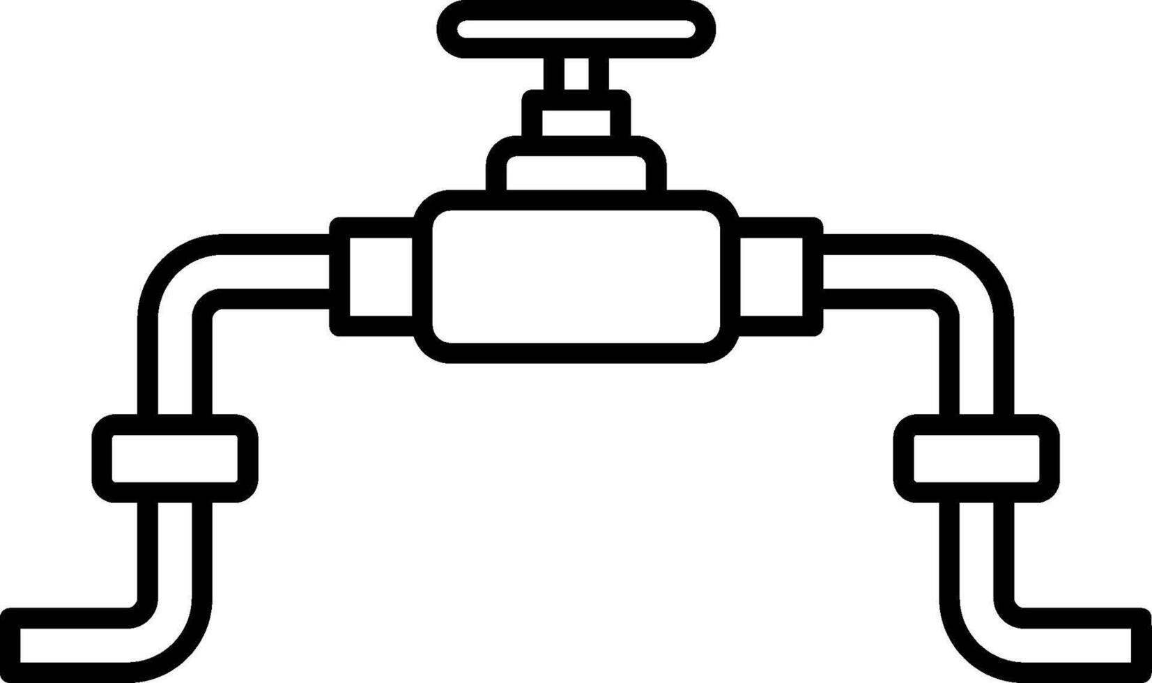 A black and white illustration of a water pipe vector